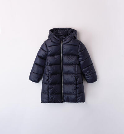 Girls' hooded down jacket BLUE