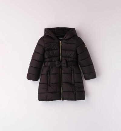 Girls' belted down jacket BLACK