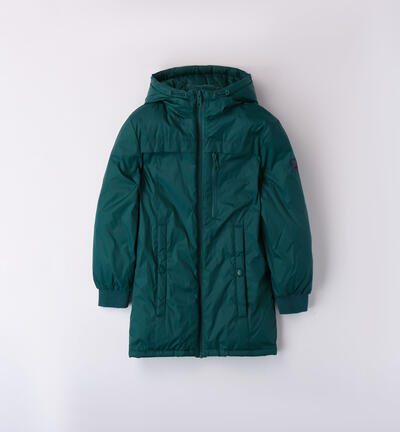 Boys' hooded down jacket GREEN