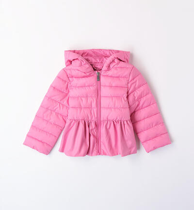 Girls' pink 100-gram padded jacket PINK