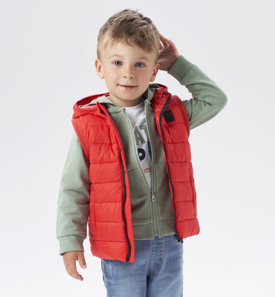 Boys' padded gilet RED