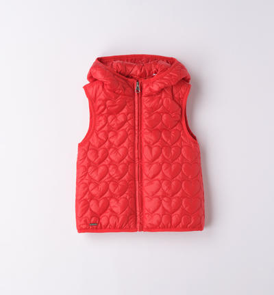 Girl's sleeveless padded jacket RED