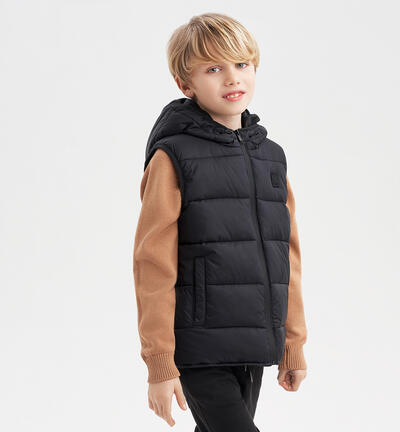 Boys' black down gilet BLACK