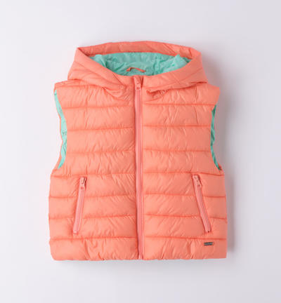 Girl's sleeveless padded jacket ORANGE