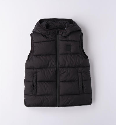 Boys' padded gilet BLACK