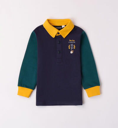 Boys' 100% cotton polo shirt BLUE