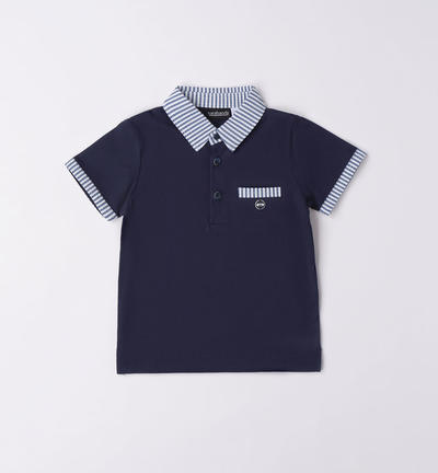 Boys' 100% cotton polo shirt BLUE