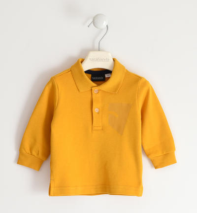 Boy's long-sleeved polo YELLOW