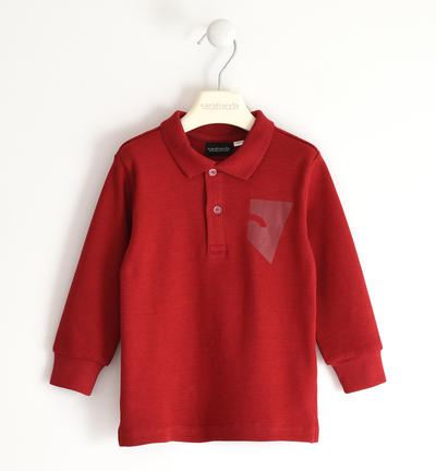 Boy's long-sleeved polo RED