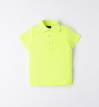 Boys' short-sleeved polo shirt GREEN