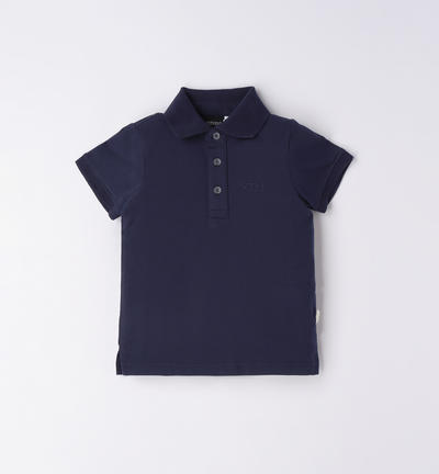 Boys' short-sleeved polo shirt BLUE