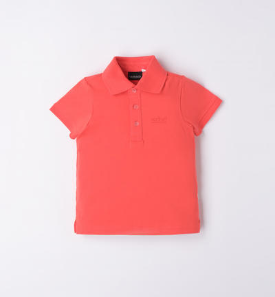 Boys' short-sleeved polo shirt RED