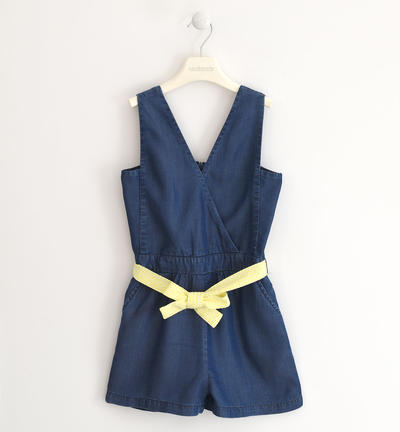 100% lyocell dungarees for girls BLUE