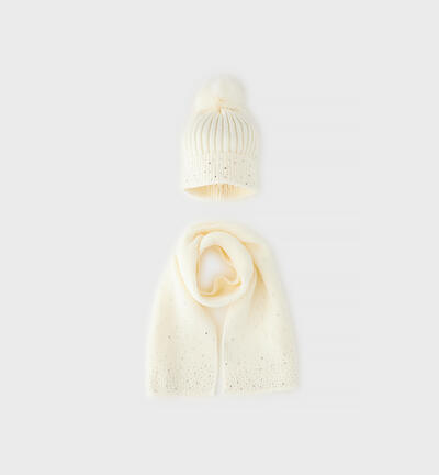 Sciarpa e Cappello bambina PANNA