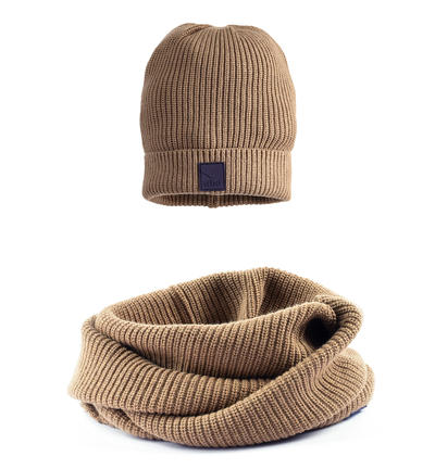 Boy's hat and scarf set BEIGE