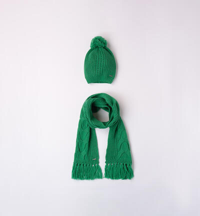 Set sciarpa e cappello per ragazza VERDE