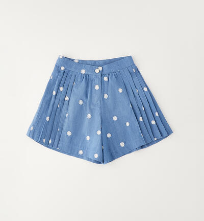 Shorts bambina 100% cotone AZZURRO