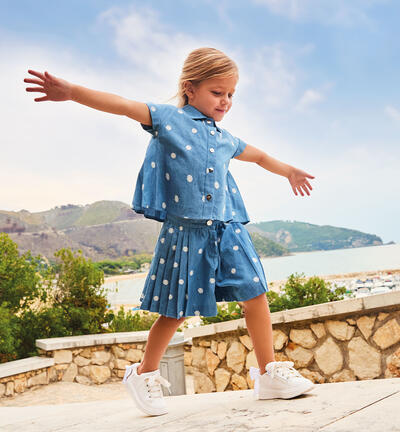 Shorts bambina 100% cotone AZZURRO