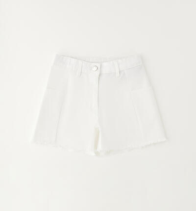 Shorts bambina in cotone BIANCO