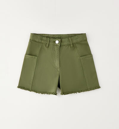 Shorts bambina in cotone VERDE