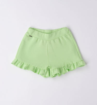 Girl's shorts in jersey fleece WHITE