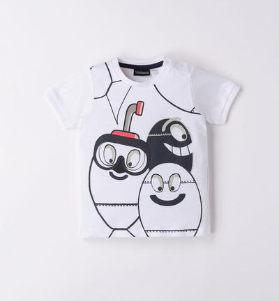 Simpatica t-shirt 100% cotone bambino BIANCO