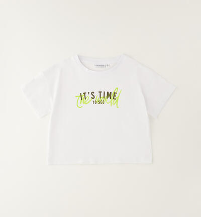 T-shirt 100% cotone ragazza BIANCO
