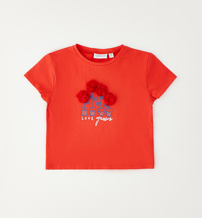 Red T-shirt for girls PINK
