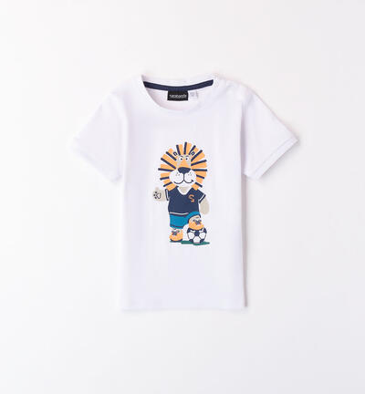 Boys' lion T-shirt WHITE