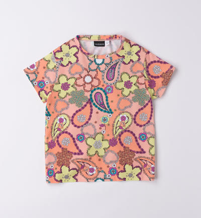 Girl's colourful T-shirt WHITE