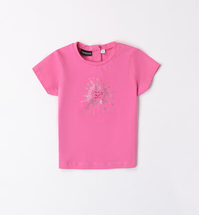 T-shirt con strass per bambina ROSA