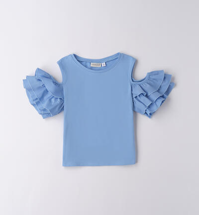 T-shirt estiva ragazza AZZURRO