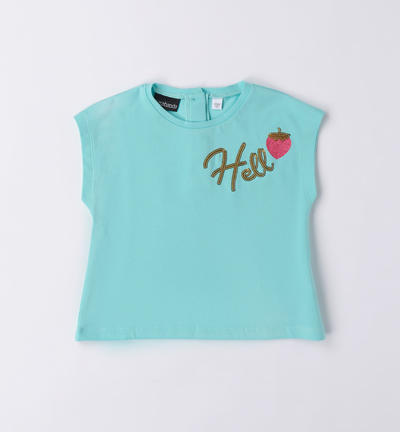 T-shirt glitter bambina VERDE