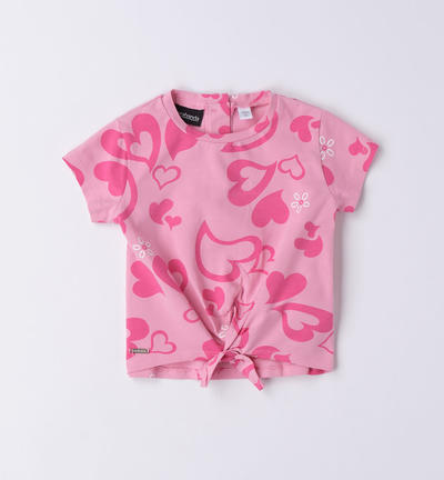 Girl's knotted T-shirt PINK