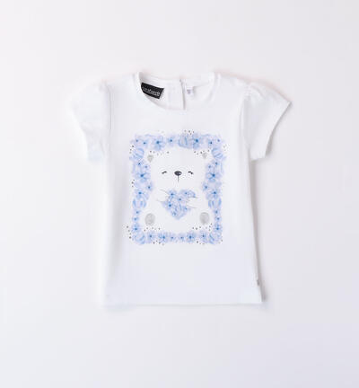 T-shirt per bambina con orsetto BIANCO