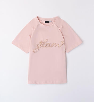T-shirt with lettering for girls PINK