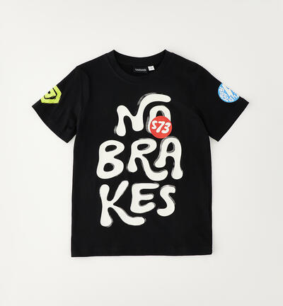 T-shirt per ragazzo 100% cotone NERO