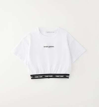 Girl's T-shirt with elastic WHITE