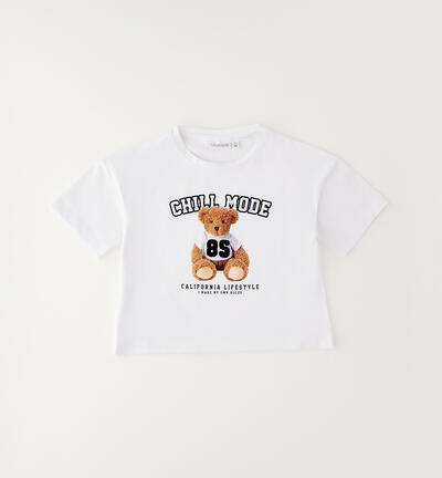 Girl's T-shirt with print WHITE