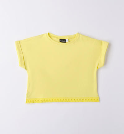 Girl's printed T-shirt YELLOW