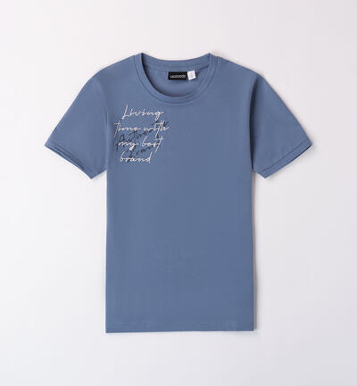 Boys' T-shirt with lettering BLUE