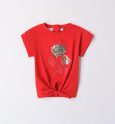 Girls' red T-shirt RED