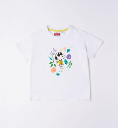 Girl's Snoopy motif T-shirt WHITE