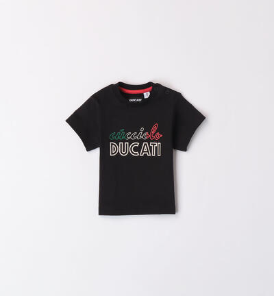 Ducati T-shirt with Italian tricolore flag print for boys BLACK