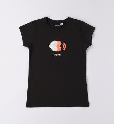 T-shirt avvitata ragazza NERO