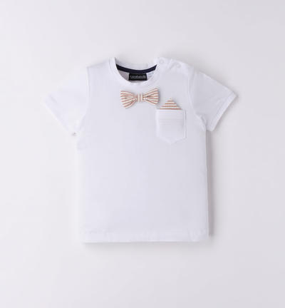 Boys' t-shirt with bow tie WHITE