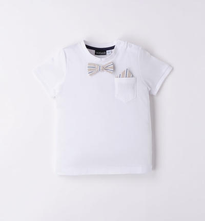 Boys' t-shirt with bow tie BEIGE