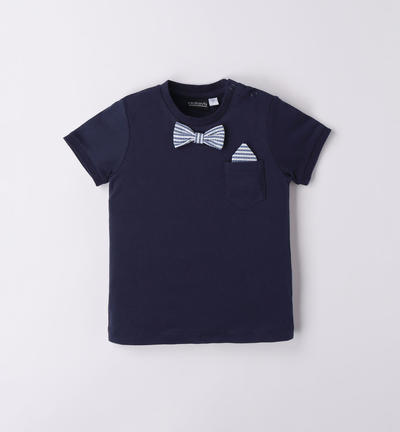 T-shirt bambino con papillon BLU
