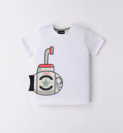 Boys' fish t-shirt WHITE