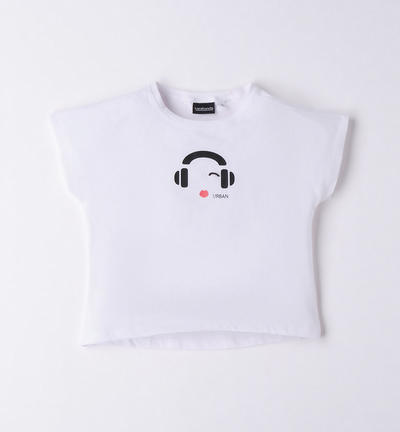 Girl's cotton T-shirt WHITE